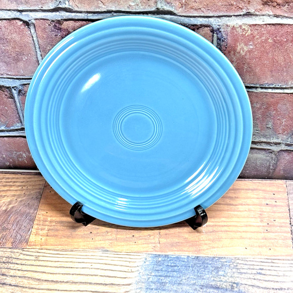 Vtg Fiestaware Dinner Plate 9.5" Turquoise Blue Teal Homer Laughlin Early Stamp - Picture 1 of 5